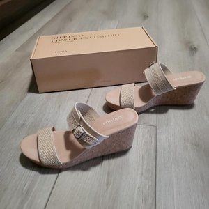 Vivaia Slide Wedge Sandals, Almond color, size 37